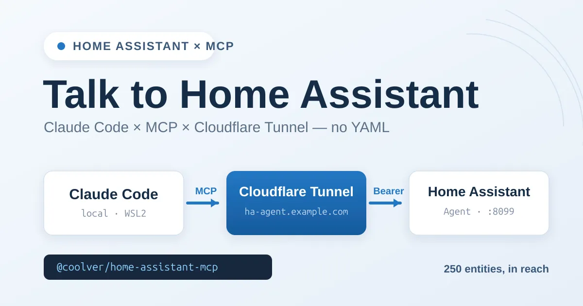 Claude CodeからHome Assistantを自然言語で操作する — MCP × Cloudflare Tunnel 構築記